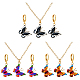 Комплект из 3 цветного ожерелья с подвеской в виде бабочки и серег-колец из эмалевого сплава SJEW-HY0001-03-1