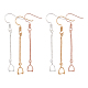 SUPERFINDINGS 18 pair Golden Sliver Rose Earring Hooks Metal Earring Wire Hooks for DIY Earring Making 53x6x3mm KK-FH0001-13-RS-1