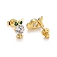 Rack Plating Brass Micro Pave Cubic Zirconia Stud Earrings EJEW-F278-01A-G-2
