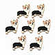 合金エナメルチャーム  コーギー犬  ゴールドカラー  カドミウムフリー＆ニッケルフリー＆鉛フリー  ペルー  23x23x1.5mm  穴：1.6mm X-ENAM-N055-002-NR-1