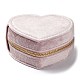 Cajas con cremallera de almacenamiento de joyería de terciopelo de corazón PAAG-PW0003-02B-3