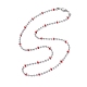 304 collares de cadenas de bolas esmaltadas de acero inoxidable para mujer. NJEW-JN04542-3