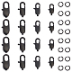 Unicraftale 16 pz 4 stili elettroforesi kit di fermagli per aragosta neri kit di fermagli per aragosta in acciaio inossidabile con 16 anelli di salto aperti in acciaio inossidabile foro 1~1.5x1.5~2 mm STAS-UN0038-63-1