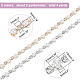 Nbeads 4 yarda 2 cadenas de copa de rhinestone de estilo con cuentas de perlas de plástico abs LCHA-NB0001-01-2