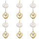6 шт. подвеска в форме сердца из латуни и натурального жемчуга KK-BBC0019-31-1
