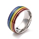 Anillo de dedo del orgullo del arco iris RJEW-M140-01P-2