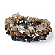 Chips natürlichen Labradorit & Schneeflocke Obsidian & Tigerauge Perlen Stretch Armbänder Sets BJEW-JB05332-05-1
