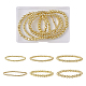 Spritewelry 6pcs 6 style ensemble de bracelets extensibles en perles rondes en hématite naturelle BJEW-SW0001-01-2