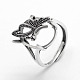 Adjustable Thai 925 Sterling Silver Ring Components STER-F025-09AS-1