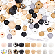 DICOSMETIC 112Pcs Silicone Beads Set 5 Colors Faceted Octagon Beads and Wood Beads 4 Colors Printing Round Silicone Beads 8 Colors Round Silicone Beads and 1mm Elastic Cord for DIY Jewellry Making SIL-DC0001-09-1