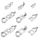 UNICRAFTALE 3 Pcs 3 Styles Stainless Steel Fold Over Clasp Bracelet Extender Clasp Oval Secure Fold Over Clasps Jewelry Extender Foldover Link Clasp for Bracelet Necklace Jewelry Making STAS-UN0053-38-1