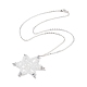 Halskette mit Schneeflocken-Anhänger aus synthetischem Hämatit und Glasperlen NJEW-JN04272-1