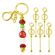 Spritewelry 5 Stück Perlen-Schlüsselanhänger aus Legierung und Messing für Schmuckherstellung DIY-SW0001-16B-1