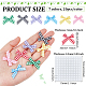 FINGERINSPIRE 140 Pcs Mini Gingham Ribbon Bows with 200 pcs Stickers 7 Color Checkered Ribbon Bows for DIY Craft Colorful Bow Tie Appliques for Sewing DIY-FG0003-67-2