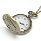 Aleación plano y redondo con reloj de bolsillo colgante de collar de peces WACH-N012-11-4