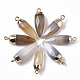 Top Golden Plated Natural Grey Agate Pointed Pendants G-S359-078C-2