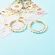 Orecchini a cerchio in ottone con perle di perle naturali EJEW-JE04565-5