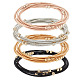 Unicraftale 24pcs 4 couleurs chaînes satellites en acier au titane bracelets extensibles pour femmes BJEW-UN0001-36-1