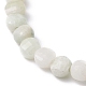 Natural Myanmar Jade/Burmese Jade Faceted Nugget Beads Stretch Bracelet BJEW-JB07217-01-4