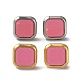 6 Pair 2 Color Square Acrylic Stud Earrings EJEW-A024-03A-2