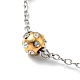 Bracelet perlé rond strass cristal avec 304 chaines acier inoxydable pour femme BJEW-E108-14P-3