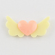 スクラップブックの装飾フラットバックかわいい天使の翼の心臓樹脂のカボション  ミックスカラー  17x35x5.5mm X-CRES-Q115-M-2