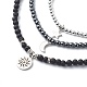 3Pcs 3 Style 304 Stainless Steel Star & Moon & Star Charms Necklaces Set NJEW-JN03979-4