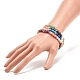 Bracelet extensible à perles rondes en pierres précieuses naturelles et synthétiques pour femme BJEW-JB08336-3
