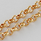 Iron Rolo Chains, Belcher Chain, Unwelded, Gold Plated, Long-Lasting Plated, with Spool, Golden, 3x1mm, about 328.08 Feet(100m)/roll