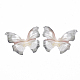 ポリエステル生地の翼の工芸品の装飾  DIYのジュエリー工芸品イヤリングネックレスヘアクリップ装飾  蝶の羽  スレートグレイ  27x32mm X-FIND-S322-004-2