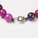 Natural Dyed Agate Beads Necklaces NJEW-F139-6mm-01-3