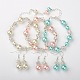 Cadeaux mignons pour des ensembles de bijoux de perles de verre de jour de valentines boucles d'oreilles et bracelets SJEW-JS00742-07-1