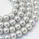 Backen gemalt pearlized Glasperlen runden Perle Stränge HY-Q003-6mm-62-1