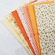 綿織物  パッチワーク用  パッチワークにティッシュを縫う  花模様の正方形  オレンジ  25x25cm  7枚/セット&nbsp;PW-WG96673-10-1