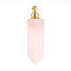 Pendentifs de bouteille de parfum ouvrants en quartz rose naturel BOTT-PW0011-06C-1