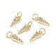 Brass Micro Pave Clear Cubic Zirconia Charms KK-E068-VB246-4