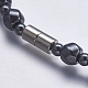 Colliers de perles en hématite synthétique sans magnétiques NJEW-K096-03A-3