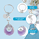 SUPERFINDINGS 3Pcs Tree of Life Gemstone Keychain Natural Chakra Crystal Key Ring Lucky Charms ID Tag Key Ring for Women Girls KEYC-PH01449-4