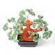 Décorations d'affichage de bonsaï d'arbre d'argent de puces d'aventurine vertes naturelles DJEW-B007-08A-3
