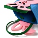 不織布イースターウサギのキャンディバッグ  ハンドル付き  子供男の子女の子のためのギフトバッグパーティーの好意  ピンク  19.5x12x6.3cm ABAG-P010-A02-3