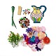 Kreative DIY-Knopfkunst-Sets mit Blumenmuster aus Kunstharz DIY-G087-03-3