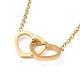Ионное покрытие (ip) 304 ожерелье из нержавеющей стали с переплетенным сердцем для женщин NJEW-A004-29G-1