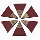 樹脂＆ウォールナットウッドペンダント  三角形  暗赤色  37x31x3.5mm  穴：1.8mm X-RESI-T035-06D-A-1