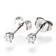 Gifts for Boyfriend Valentines Day Cubic Zirconia Ear Studs EJEW-H072-01-1