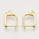 Brass Micro Pave Cubic Zirconia Hoop Earring Findings with Latch Back Closure X-KK-T048-033G-NF-2