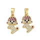 Латунные микро проложить кубического циркония подвески KK-H076-11G-1