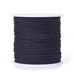Плетеной нейлоновой нити, китайский шнур для завязывания бисера шнур для изготовления ювелирных изделий из бисера, чёрные, 0.8 мм, Около 100 ярдов / рулон