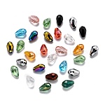 Perles en verre de style mixte, facette, larme, couleur mixte, 8x6mm, Trou: 1.6mm, environ 100 pcs / sachet 