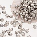 Baril argent tibétain séparateurs perles, accessoires en métal pour bricolage, sans plomb & sans nickel & sans cadmium , argent antique, longueur d'environ 4 mm , Trou: 1mm