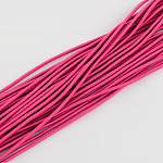 Cordon élastique, avec l'extérieur de la fibre et caoutchouc à l'intérieur, rose foncé, 2mm, environ 109.36 yards (100m)/paquet